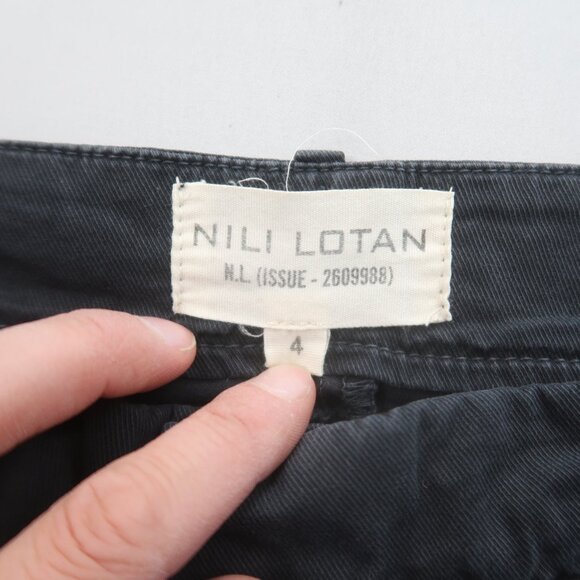 Nili Lotan Paris Pants in Washed Black Size 4 Baggy Drop Crotch - Picture 4 of 13